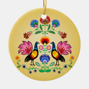 Polnische Völker mit dekorativem Blumen- u. junge Keramik Ornament