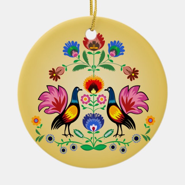 Polnische Völker mit dekorativem Blumen- u. jungen Keramik Ornament (Vorne)