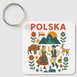 Polnische Volksberg-Flachkunst Schlüsselanhänger