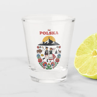 Polnische Volkskunst aus der Tatra Schnapsglas