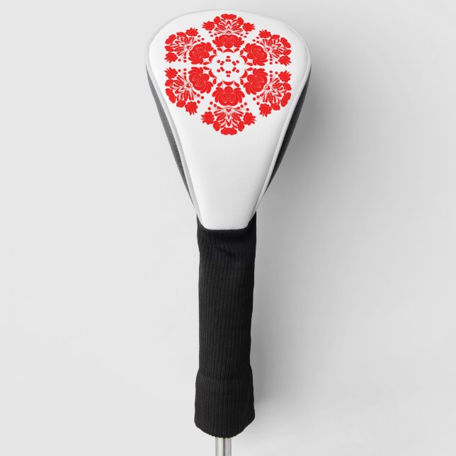 Polnische Volkskunst - Blumenstickermuster und cu Golf Headcover (Vorderseite)