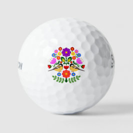 Polnische Volkskunst - Blumenstickermuster und cu Golfball