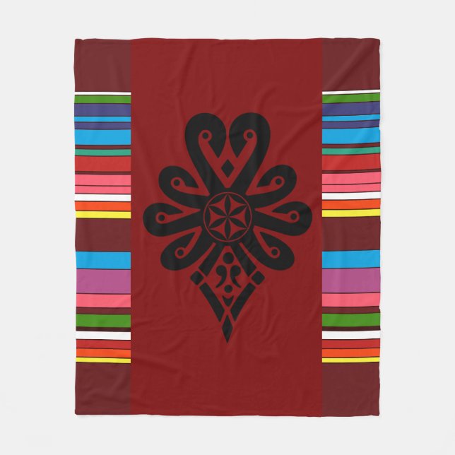 Polnische Volkskunst gestreifte Spinnstoffparzenic Fleecedecke (Vorderseite)