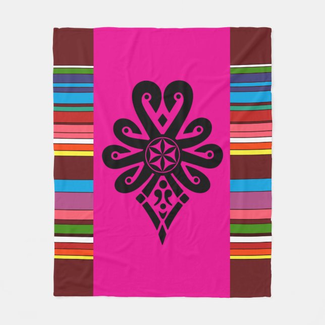 Polnische Volkskunst gestreifte Spinnstoffparzenic Fleecedecke (Vorderseite)