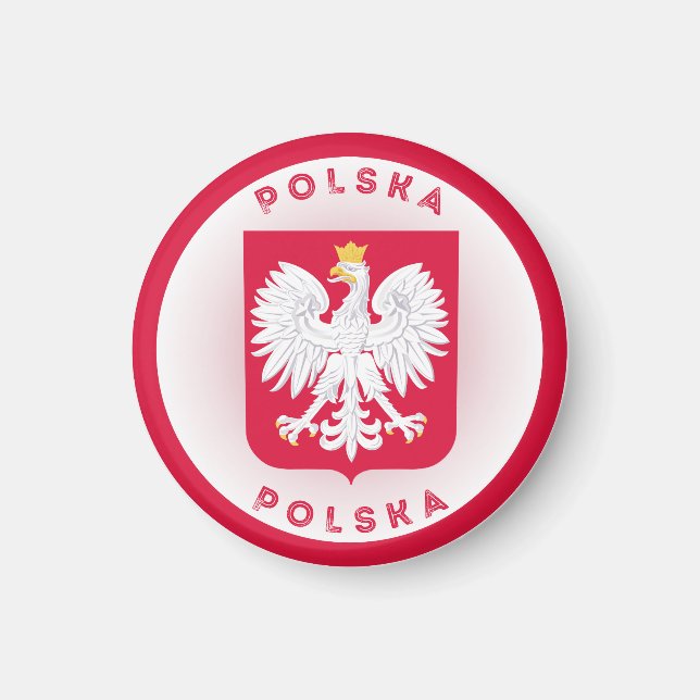 Polnische Wappen-Circle-Form Magnet (Vorne)