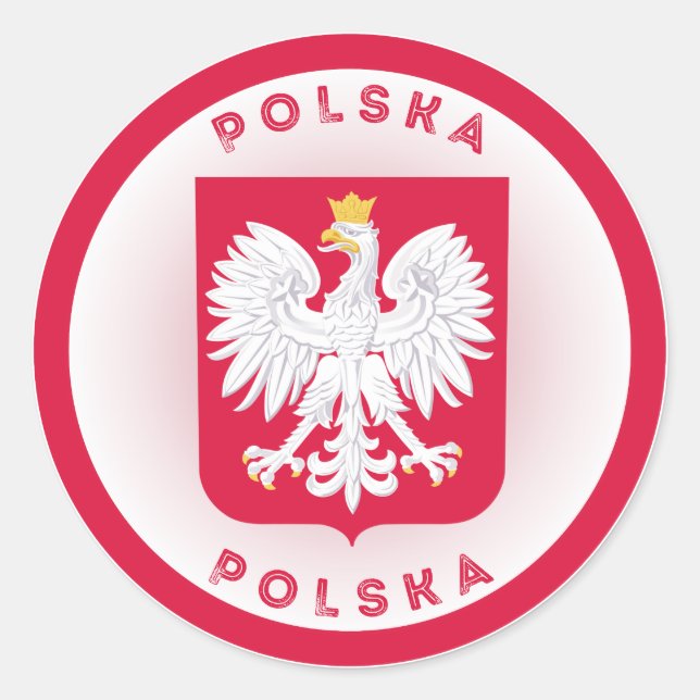 Polnische Wappen-Circle-Form Runder Aufkleber (Vorderseite)