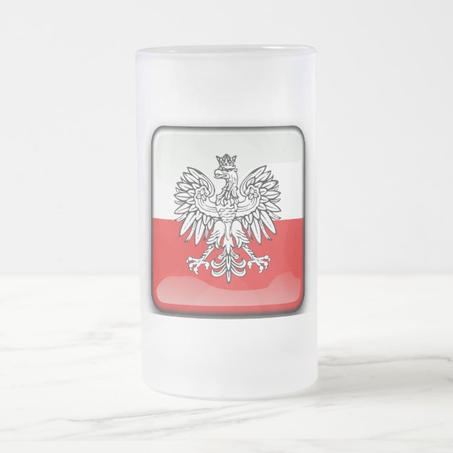Polnische Wappen Mattglas Bierglas (Mittel)