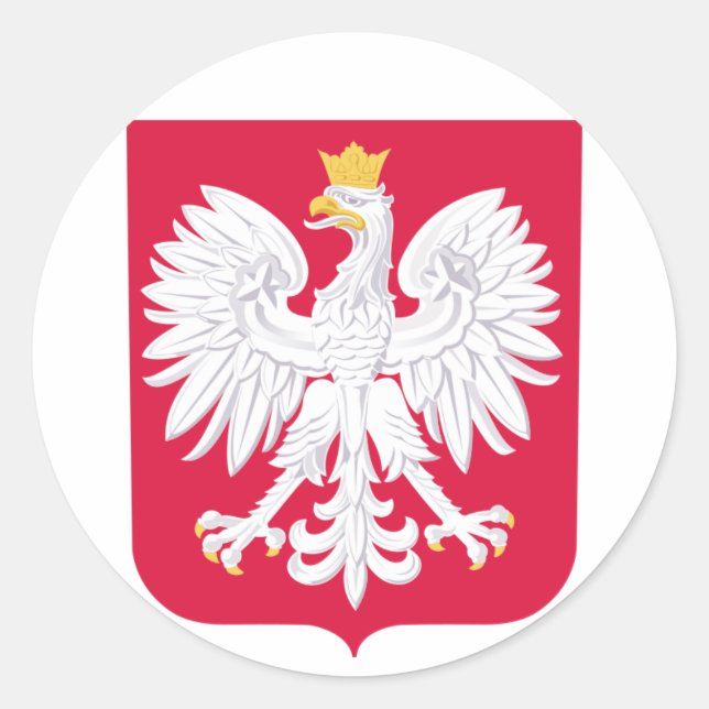 Polnische Wappen Runder Aufkleber (Vorderseite)