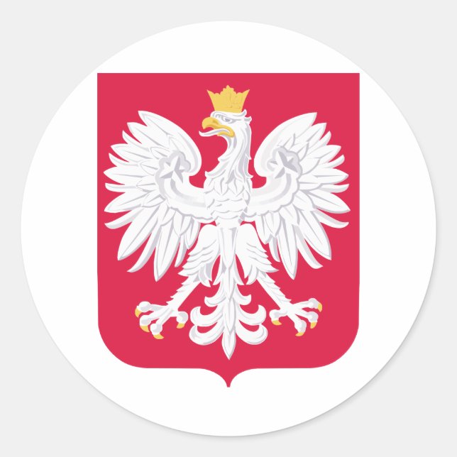 Polnische Wappen Runder Aufkleber (Vorderseite)