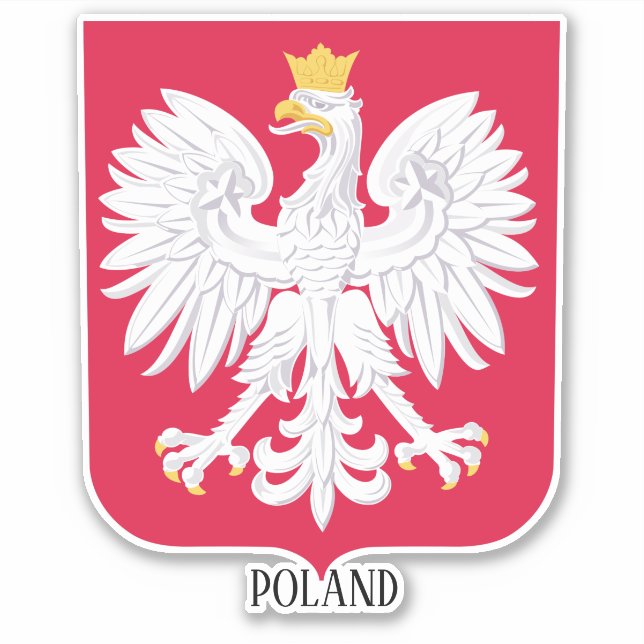 Polnische Wappenküste Patriotisch Aufkleber (Vorderseite)