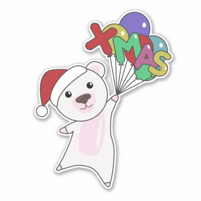 Polnische Weihnachtsschnee Wintertiere Polar Bears Aufkleber (Vorderseite)