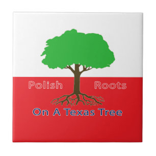 Polnische Wurzeln auf einem Texasbaum Fliese