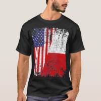 POLNISCHE WURZELN Halb amerikanische Flagge USA