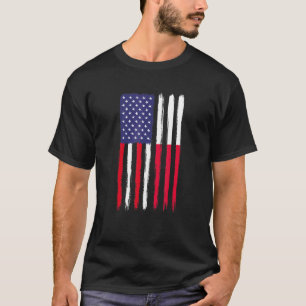 Polnische Wurzeln Halbamerikanische Flagge Patriot T-Shirt