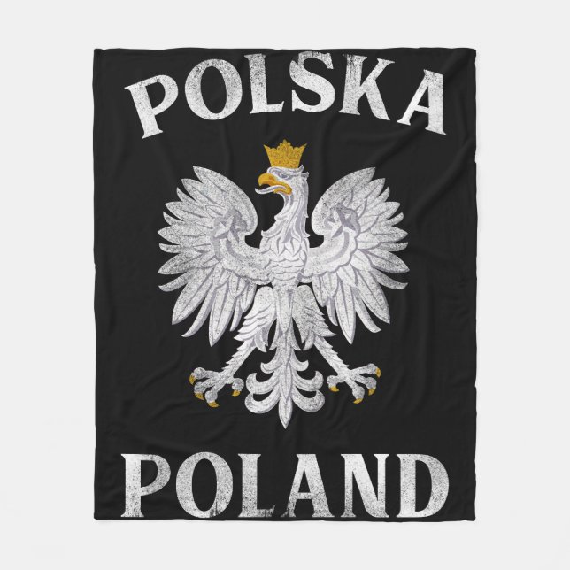 Polnischer Adler auf polnischer Seite Wappen Polsk Fleecedecke (Vorderseite)