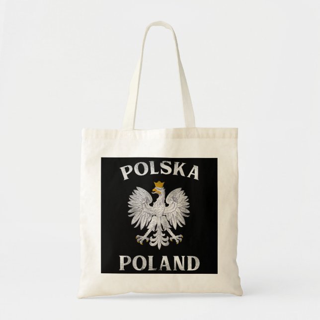 Polnischer Adler auf polnischer Seite Wappen Polsk Tragetasche (Vorne)