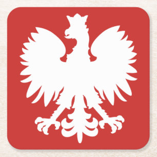 Polnischer Adler Coaster Rechteckiger Pappuntersetzer