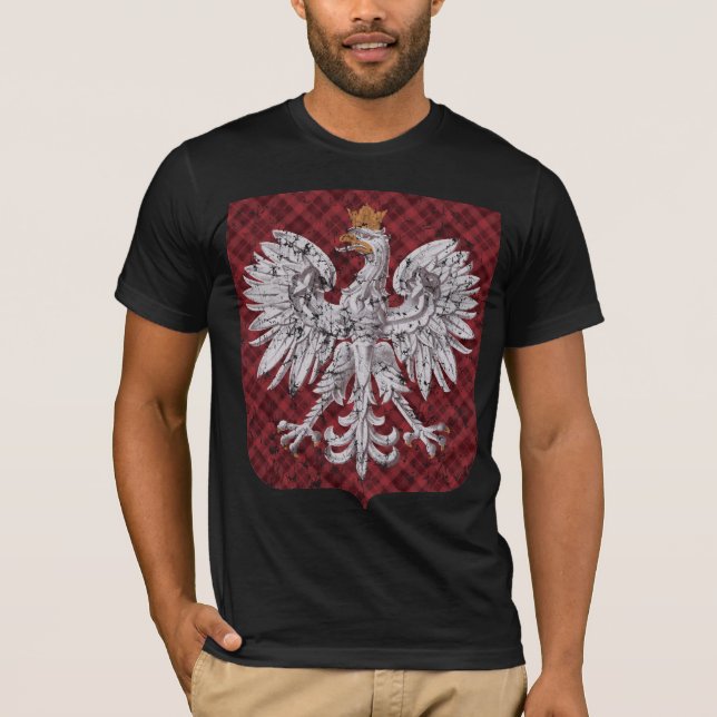 Polnischer Adler-kariertes Wappen T-Shirt (Vorderseite)