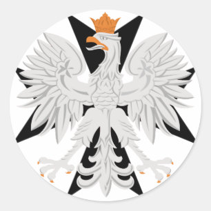 Polnischer Adler Malteser Kreuz Runder Aufkleber