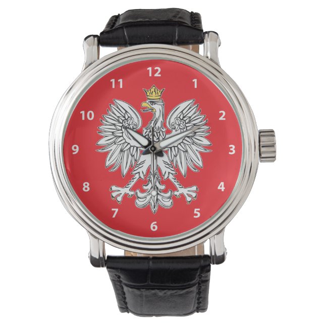 Polnischer Adler mit Goldkrone Armbanduhr (Vorderseite)