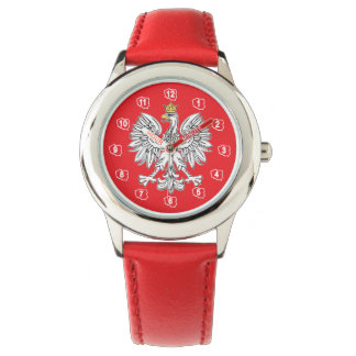 Polnischer Adler mit Goldkrone Kinder beobachten Armbanduhr