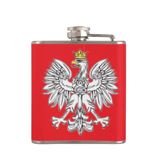 Polnischer Adler mit Goldkronen-Vinyl-ummantelter  Flachmann