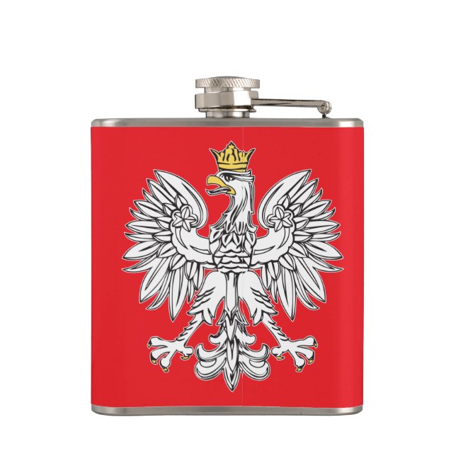 Polnischer Adler mit Goldkronen-Vinyl-ummantelter  Flachmann (Rückseite)
