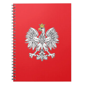 Polnischer Adler mit goldkronenbraunem SpiralNoteb Notizblock