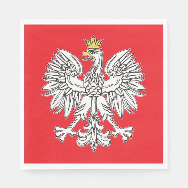 Polnischer Adler mit Goldkronenpapier Napkin Serviette (Vorderseite)