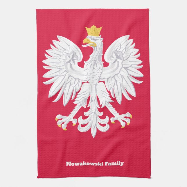 Polnischer Adler 🦅 Polski Polen Rotes Wappen Geschirrtuch (Vertikal)