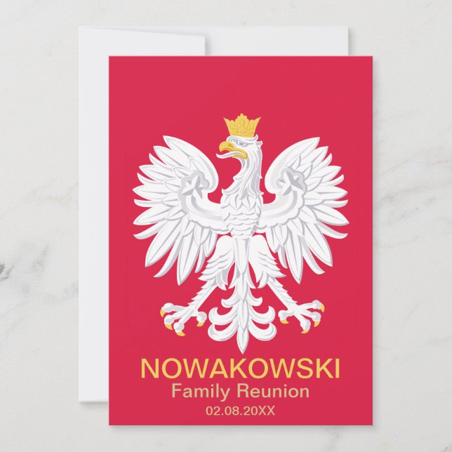 Polnischer Adler 🦅 Polski Polen Wappen Wiedersehe Einladung (Vorderseite)