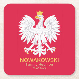 Polnischer Adler 🦅 Polski Polen Wappen Wiedersehe Rechteckiger Pappuntersetzer