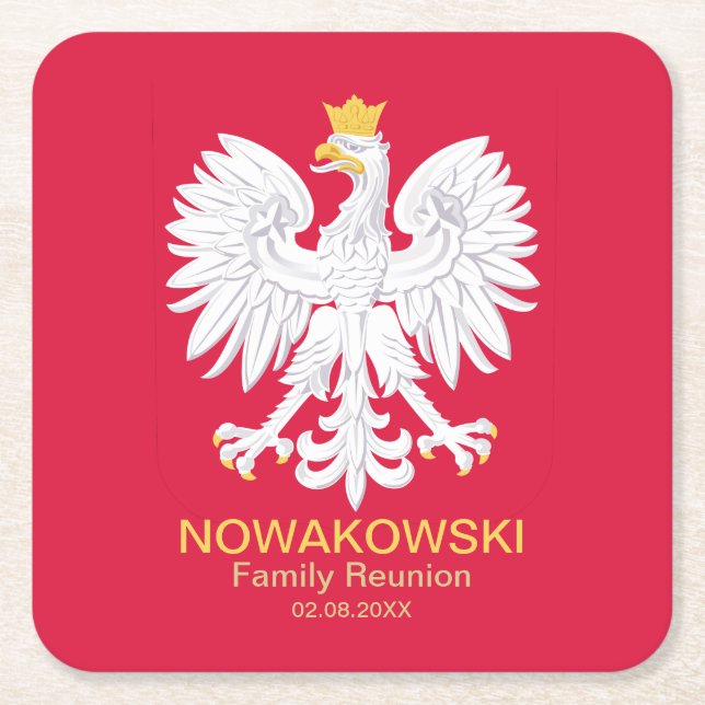 Polnischer Adler 🦅 Polski Polen Wappen Wiedersehe Rechteckiger Pappuntersetzer (Vorderseite)