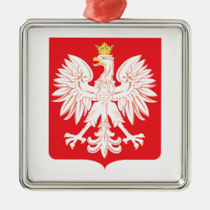 Polnischer Adler roter Schild Ornament Aus Metall