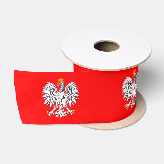 Polnischer Adler, Rotpolnisches Flaggenfarbband, P Satinband (Spule)