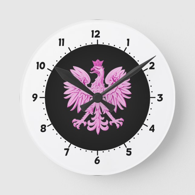 Polnischer Adler Runde Wanduhr (Vorderseite)