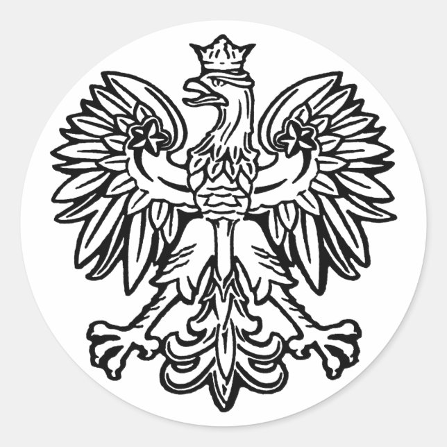 Polnischer Adler Runder Aufkleber (Vorderseite)