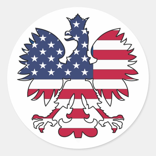 Polnischer Adler Runder Aufkleber (Vorderseite)
