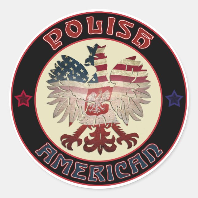 Polnischer Adler Runder Aufkleber (Vorderseite)