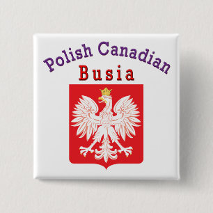 Polnischer Adlerschild Busia Button