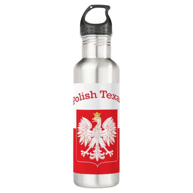 Polnischer Adlerschild Edelstahlflasche (Vorderseite)