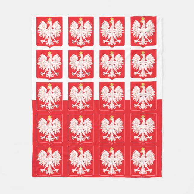 Polnischer Adlerschild Fleecedecke (Vorderseite)