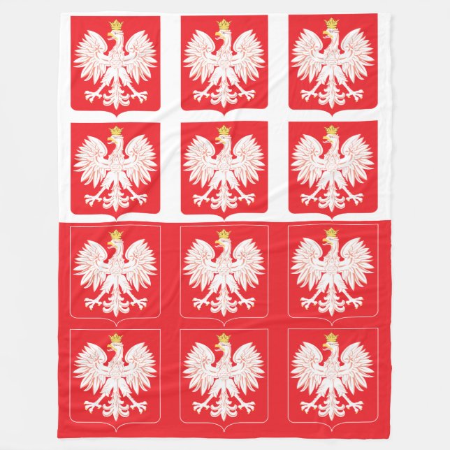 Polnischer Adlerschild Fleecedecke (Vorderseite)