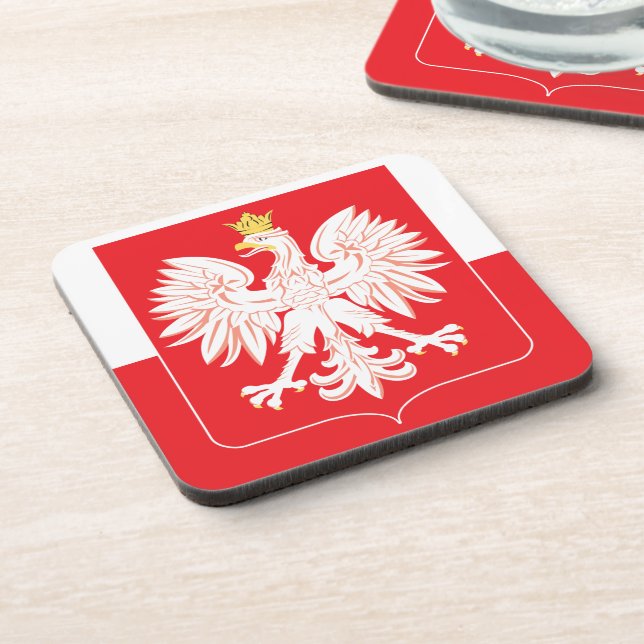 Polnischer Adlerschild Getränkeuntersetzer (Linke Seite)