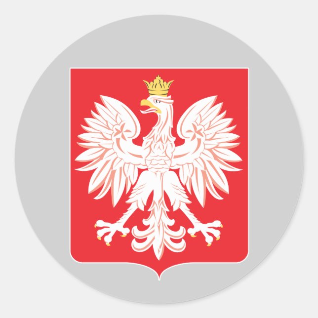 Polnischer Adlerschild Runder Aufkleber (Vorderseite)