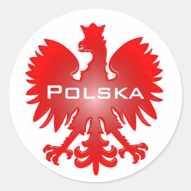 Polnischer Adlersticker Runder Aufkleber (Vorderseite)