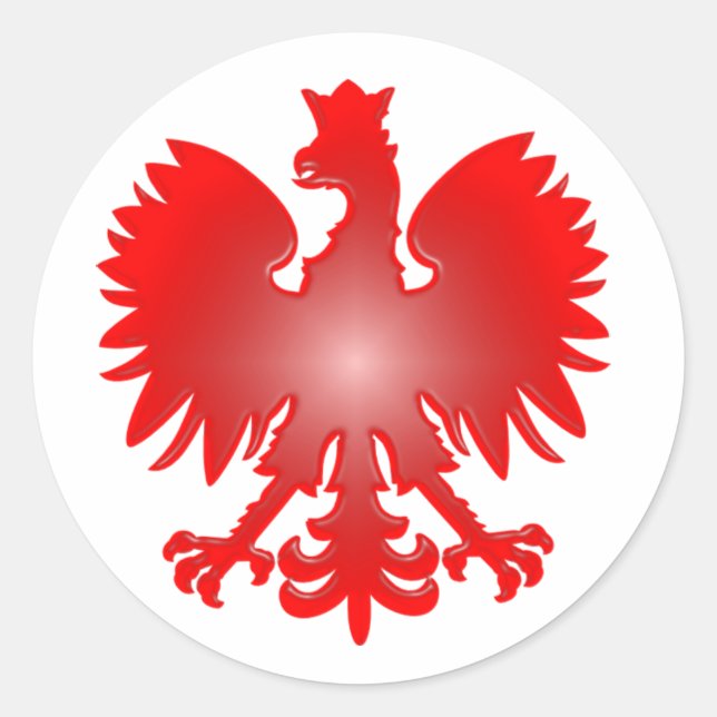 Polnischer Adlersticker Runder Aufkleber (Vorderseite)