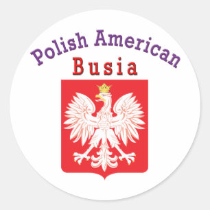 Polnischer Amerikaner Busia Runder Aufkleber