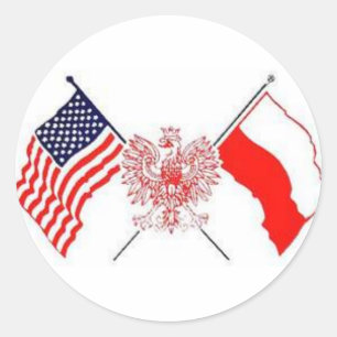 POLNISCHER AMERIKANER RUNDER AUFKLEBER