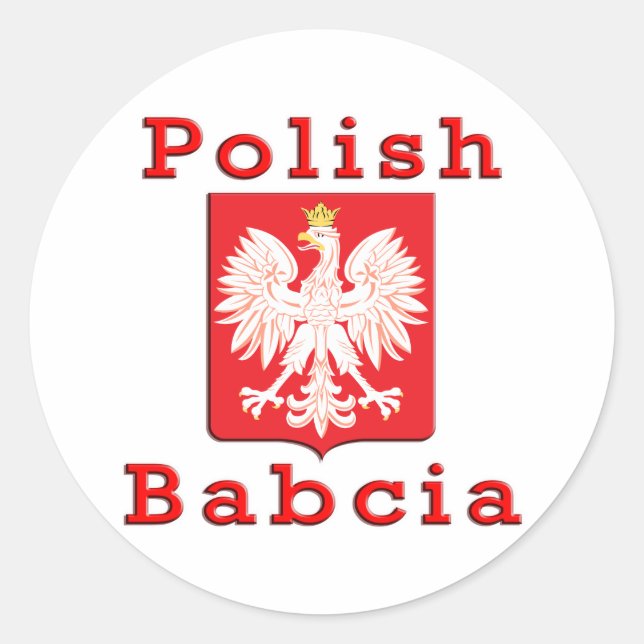 Polnischer Babcia Eagle Runder Aufkleber (Vorderseite)